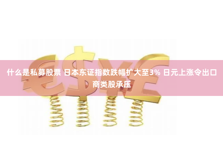 什么是私募股票 日本东证指数跌幅扩大至3% 日元上涨令出口商类股承压