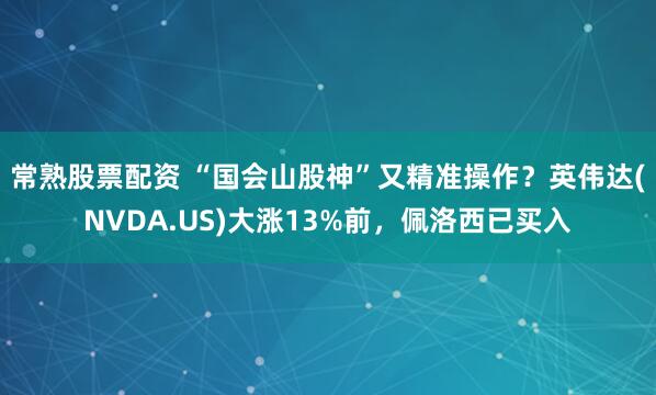 常熟股票配资 “国会山股神”又精准操作？英伟达(NVDA.US)大涨13%前，佩洛西已买入